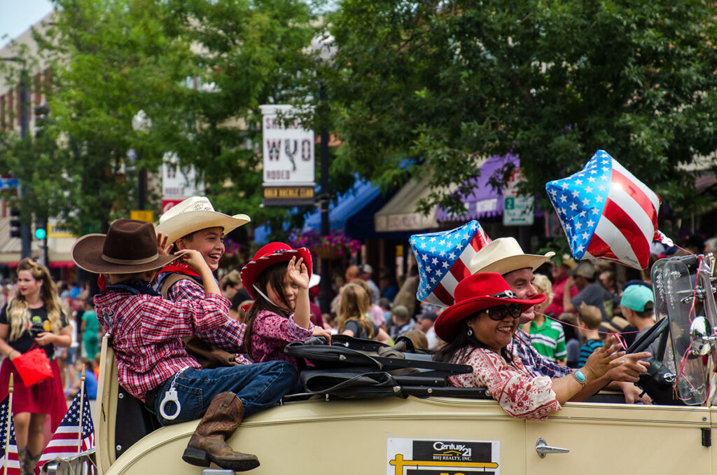 Sheridan WYO Rodeo parade downtown Sheridan, Wyoming